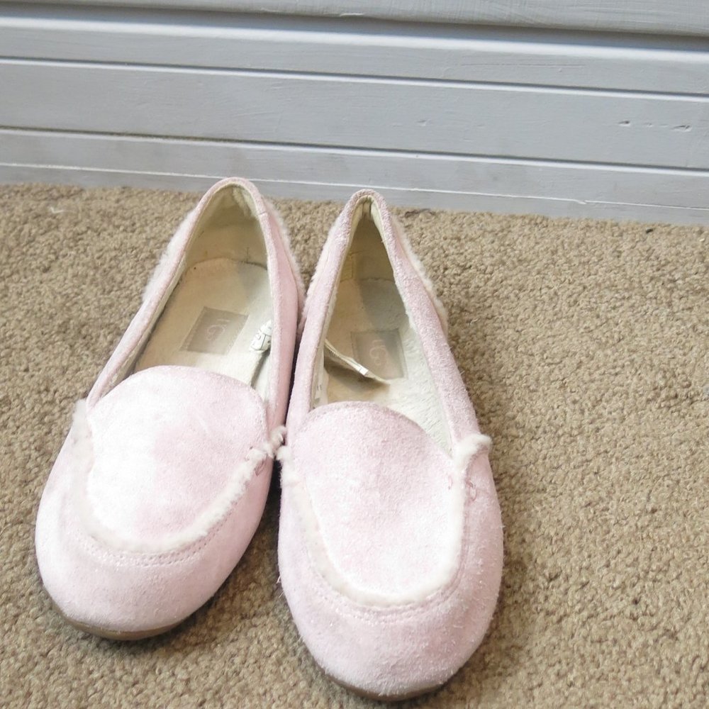 UGG Haile Loafers Sparkle Pink Girls Size 2
